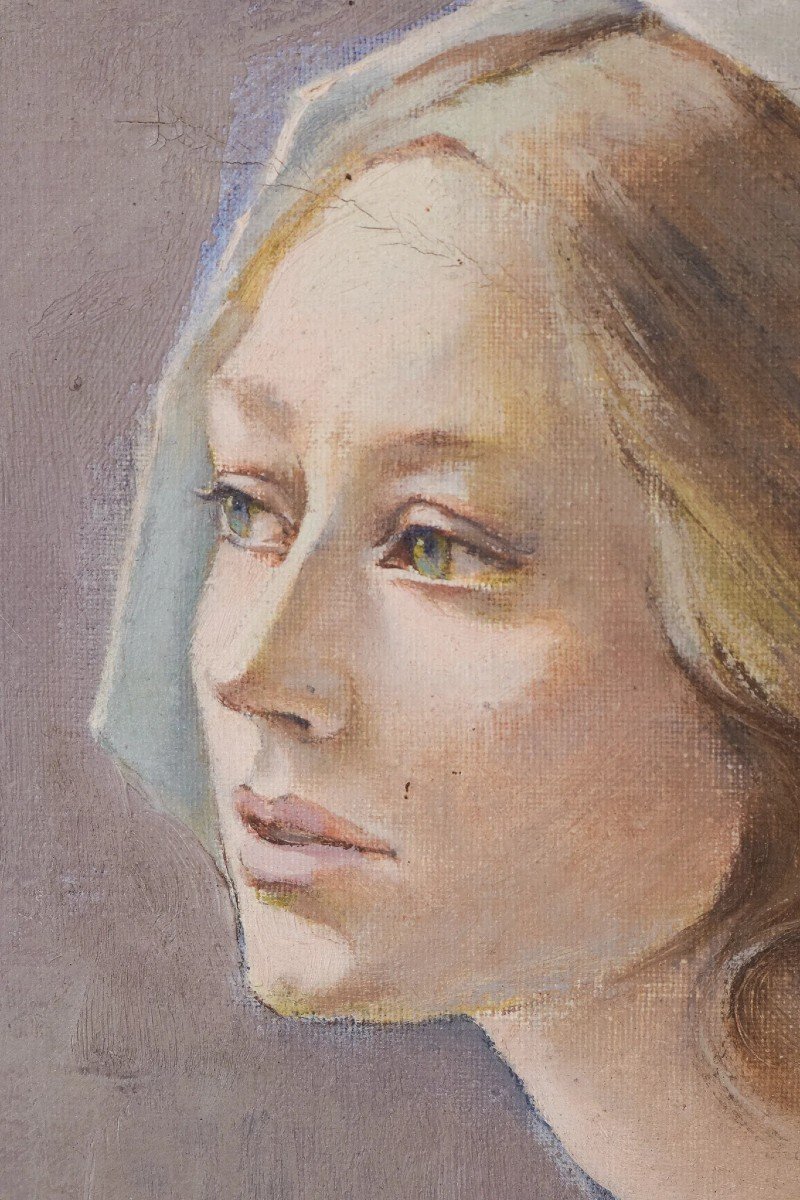 Portrait Of A Novice - Oil On Canvas-photo-4