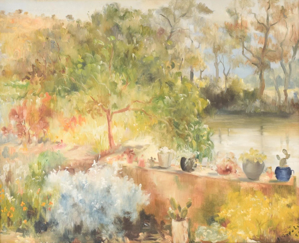 Rafael Sarabia Benitez (espagnol, Né En 1908) - Jardin d'été Impressionniste