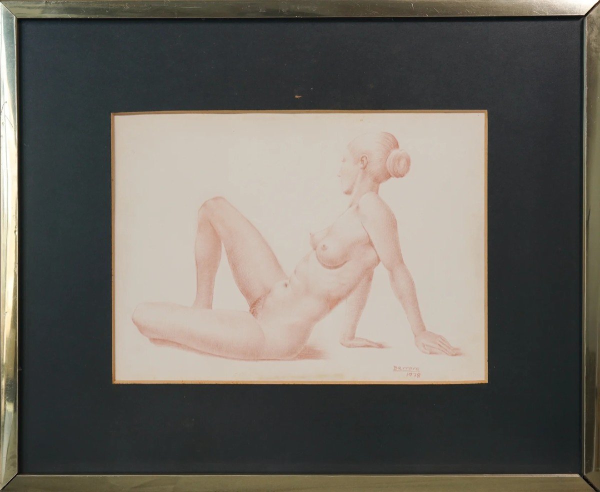 Barrera - Female Life Studies - Two Framed Drawings-photo-3