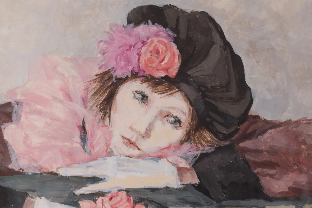 Portrait d'Une Dame à La Rose - Dans Le Goût De Manet-photo-4