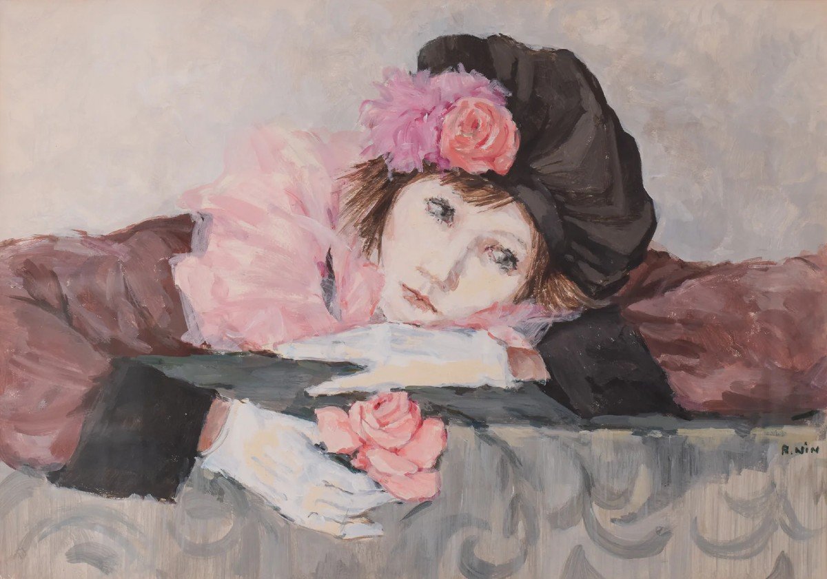 Portrait d'Une Dame à La Rose - Dans Le Goût De Manet