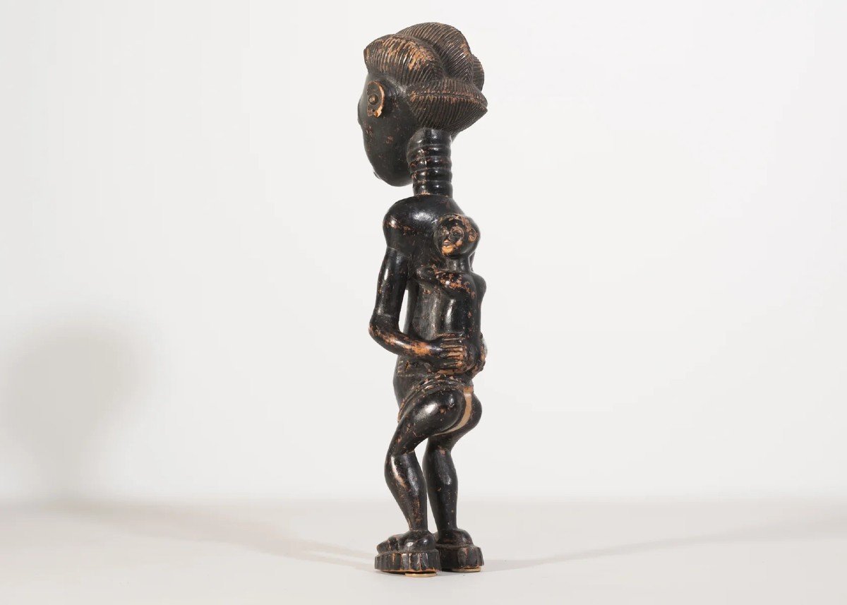 Figurine Traditionnelle Africaine En Bois Sculpté – Art Tribal (début Du 20e Siècle)-photo-4