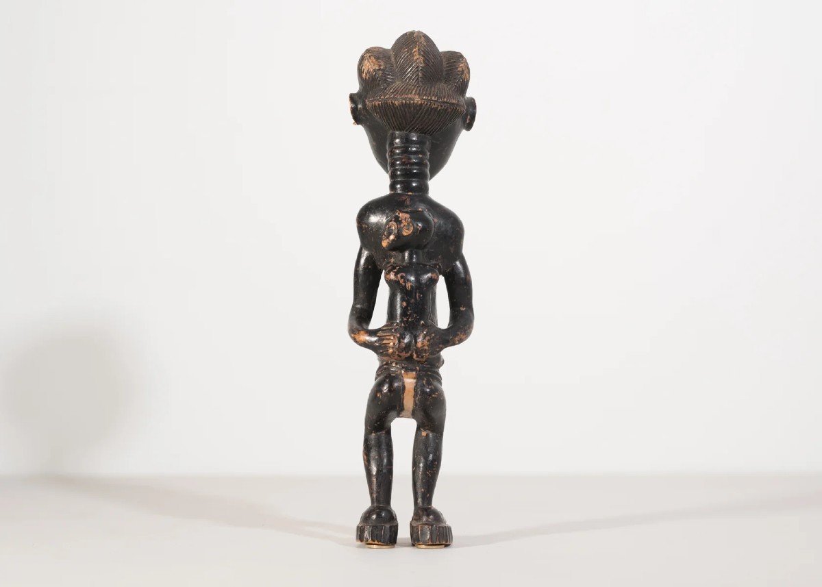 Figurine Traditionnelle Africaine En Bois Sculpté – Art Tribal (début Du 20e Siècle)-photo-1