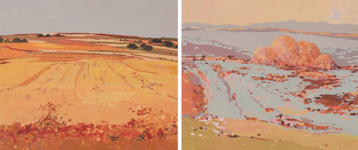 Pair Of Summer Landscapes - Mid Century