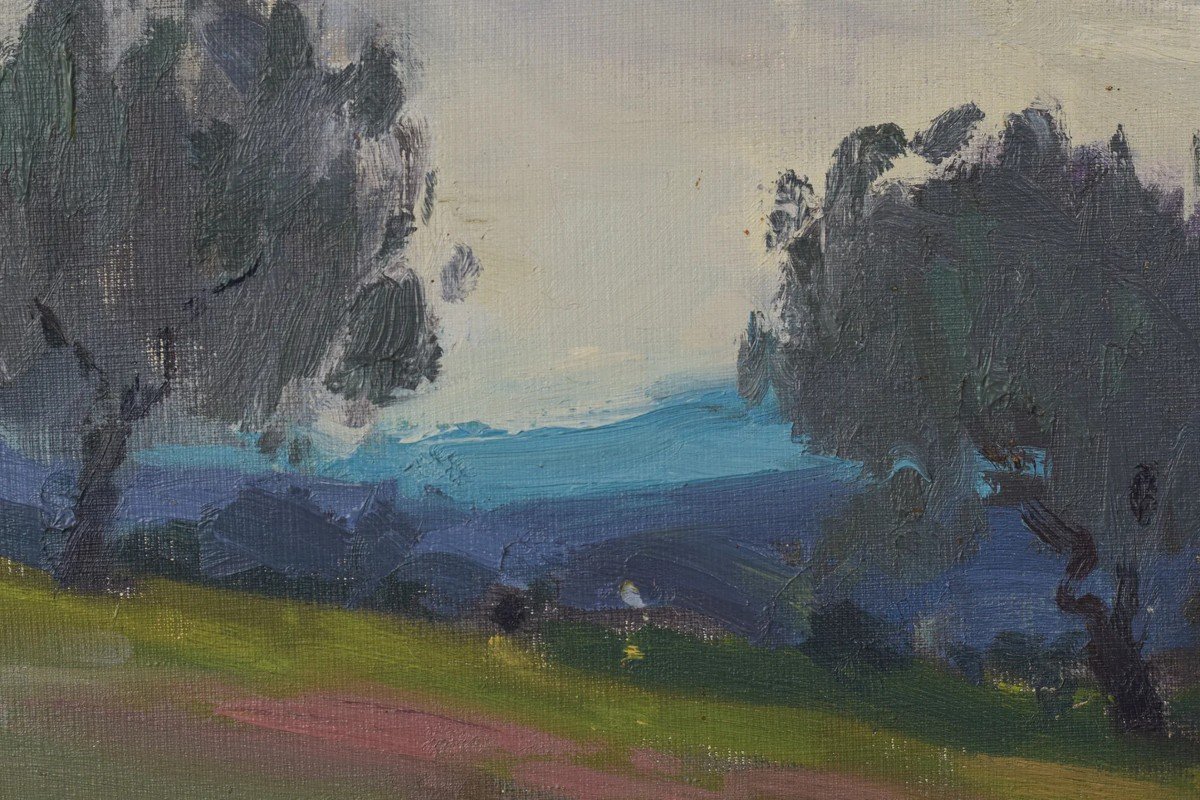 Expressionist Landscape - Oil On Canvas-photo-4