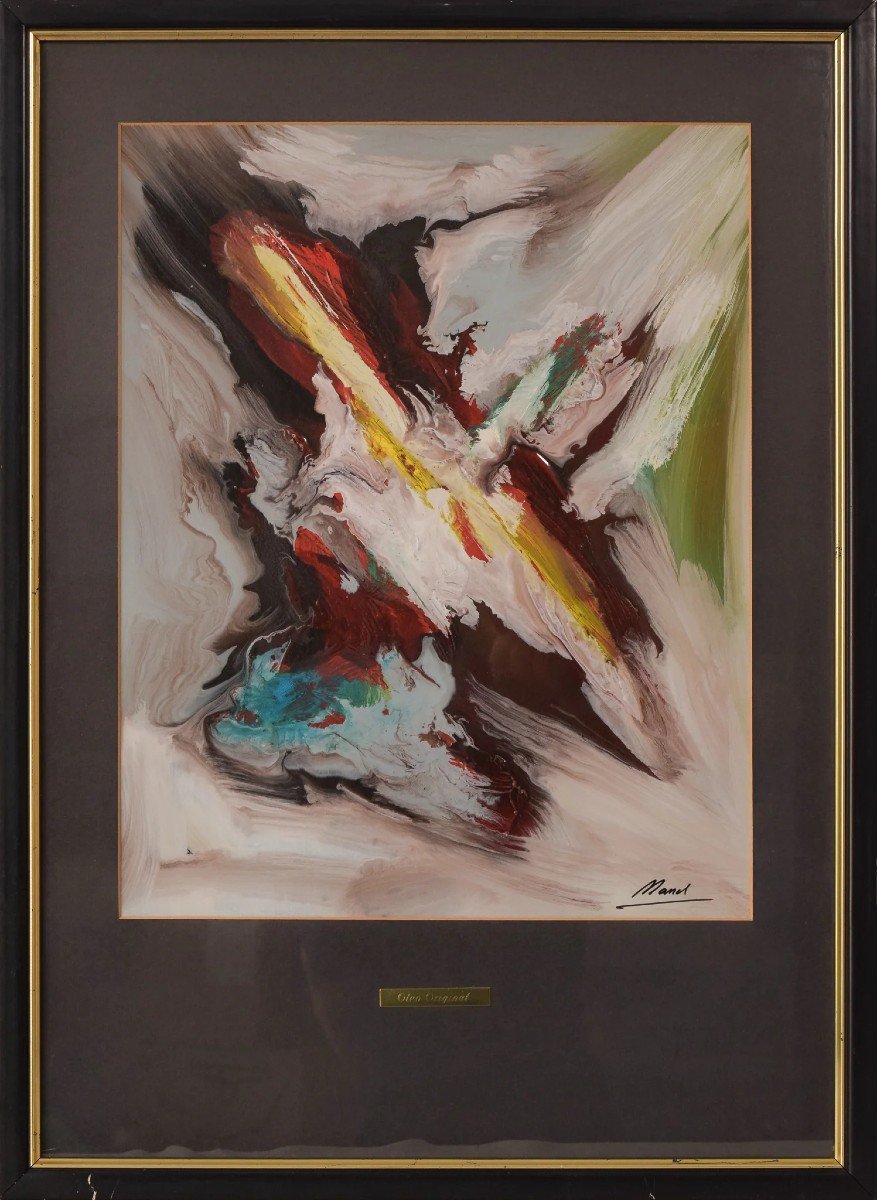 Abstract Oil Painting - Signed 'manel'-photo-2