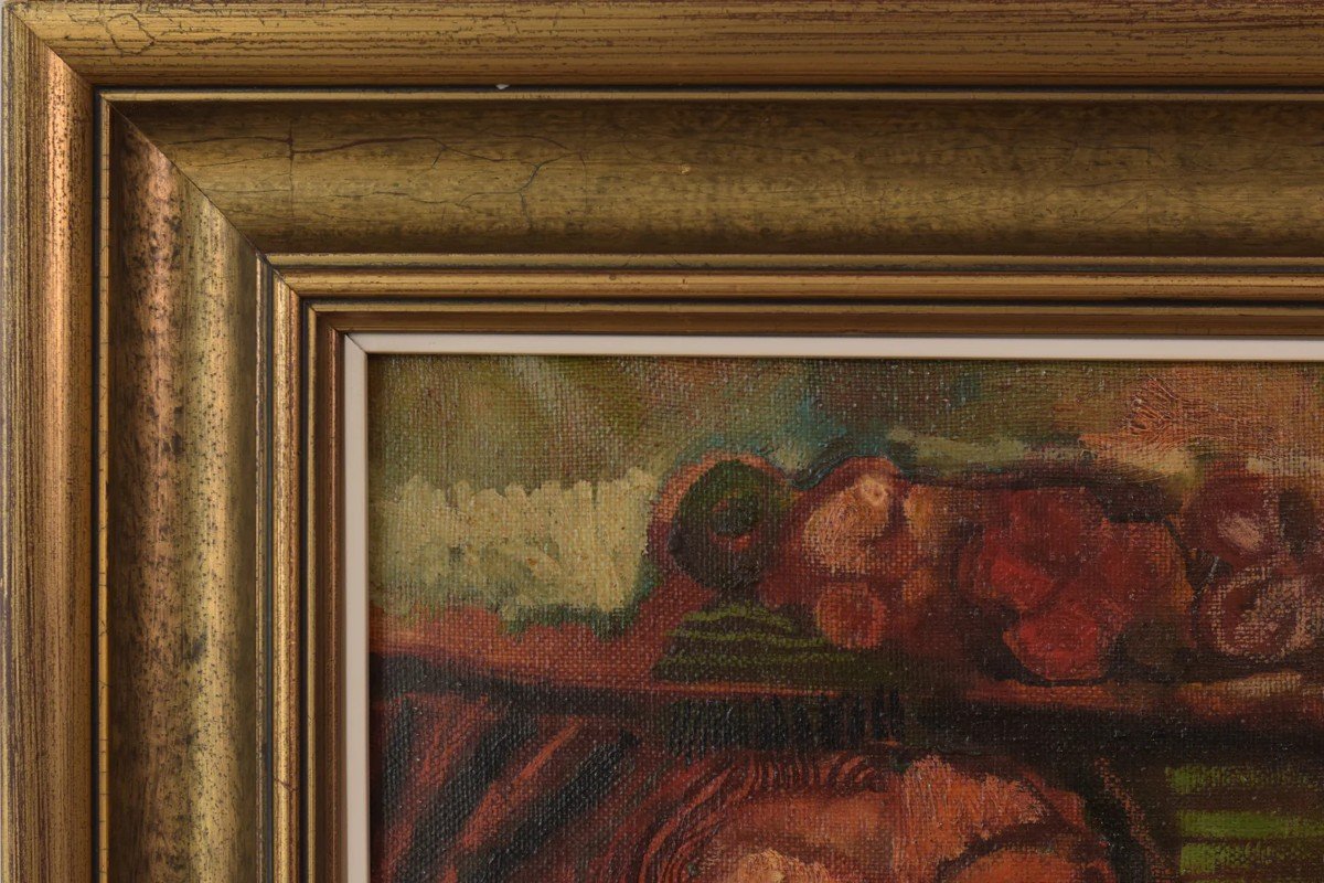 Couple Having Lunch - Oil On Canvas-photo-6