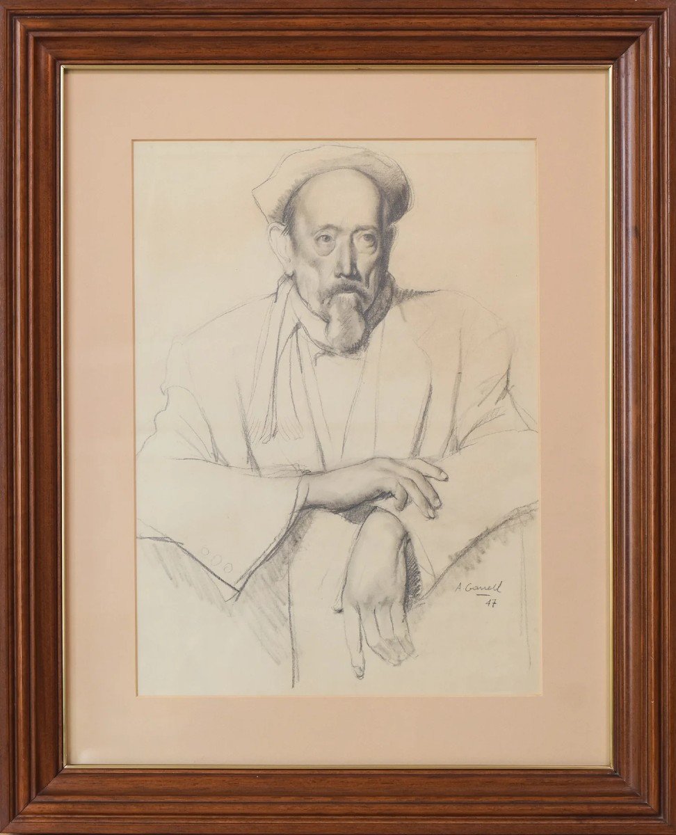 Amador Garrell I Soto - étude Au Crayon d'Un Imam-photo-2