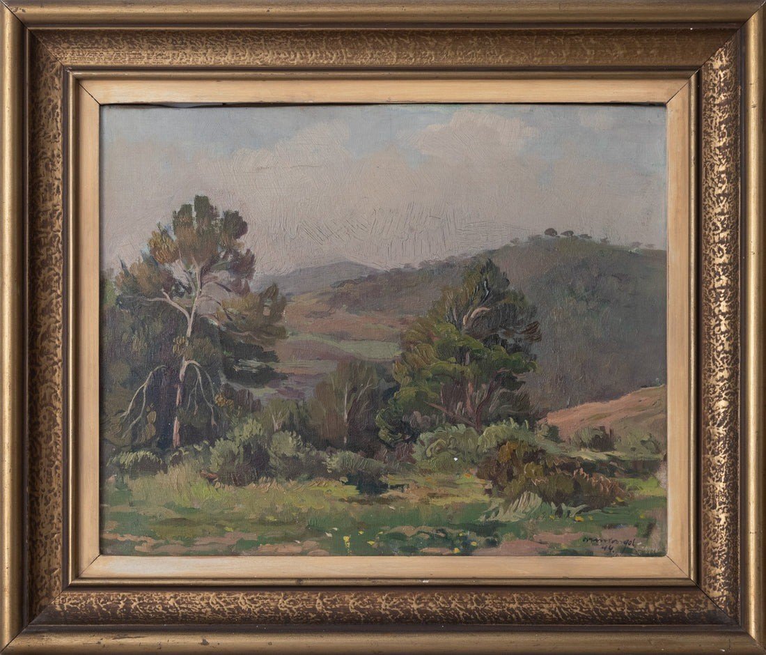 Paysage Catalan - Huile Sur Toile Encadrée Signée-photo-2