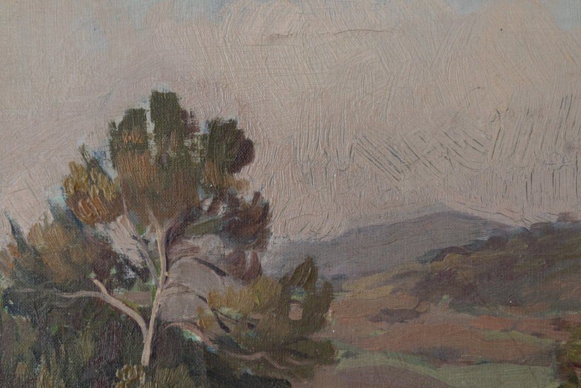 Paysage Catalan - Huile Sur Toile Encadrée Signée-photo-4