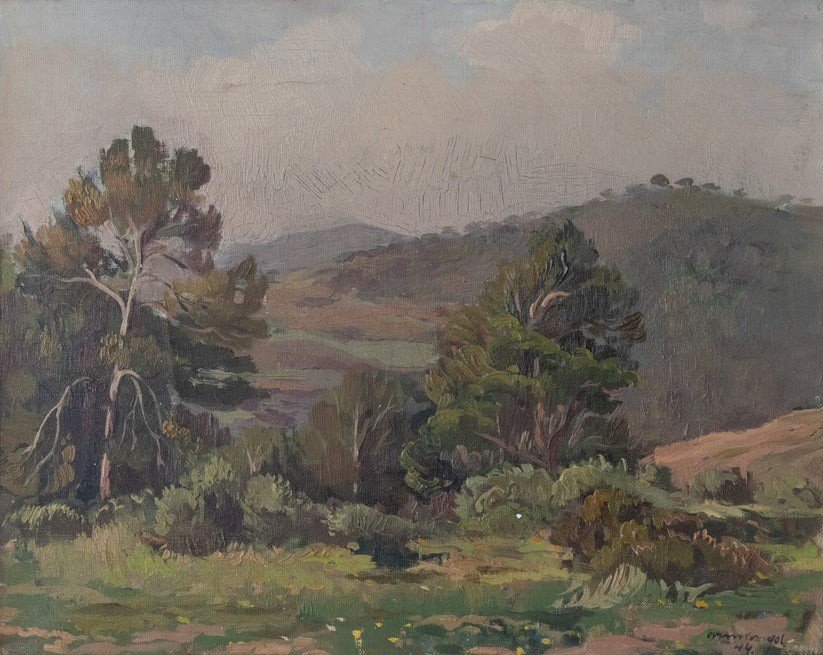 Paysage Catalan - Huile Sur Toile Encadrée Signée