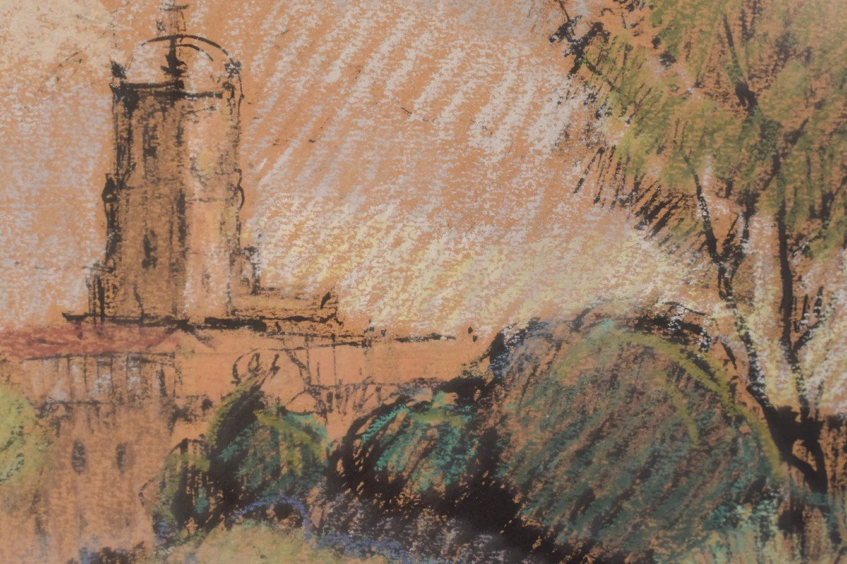 Post Impressionist - Sketch Of A Church In A Landscape-photo-4