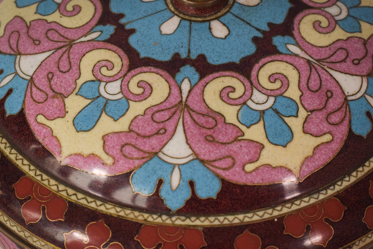 émail Cloisonné - Boîte Circulaire-photo-4