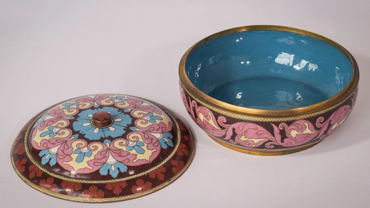 émail Cloisonné - Boîte Circulaire-photo-3