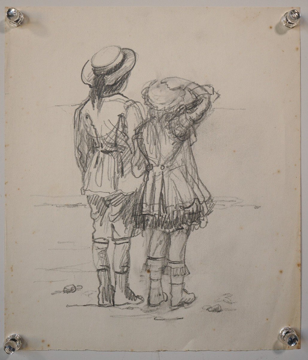 Four High Quality Drawings - Victorian Children At Play-photo-1