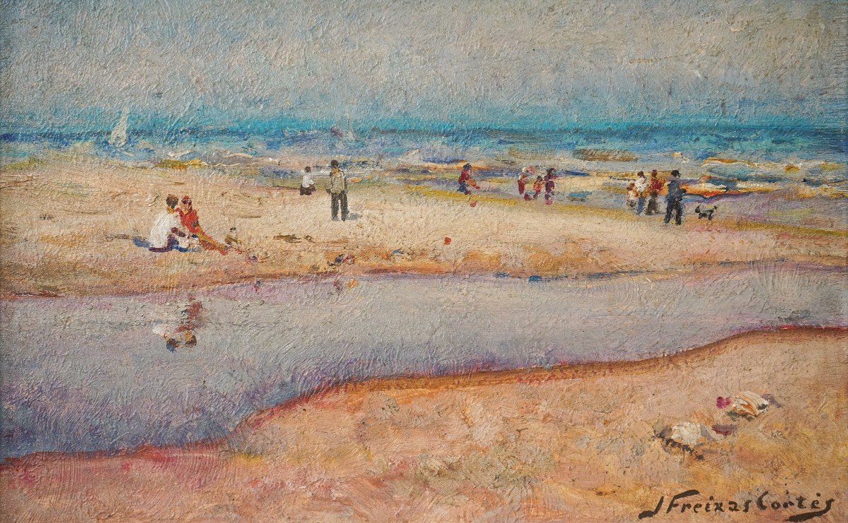 Post Impressionist - Framed Beach Scene - Jordi Freixas Cortes