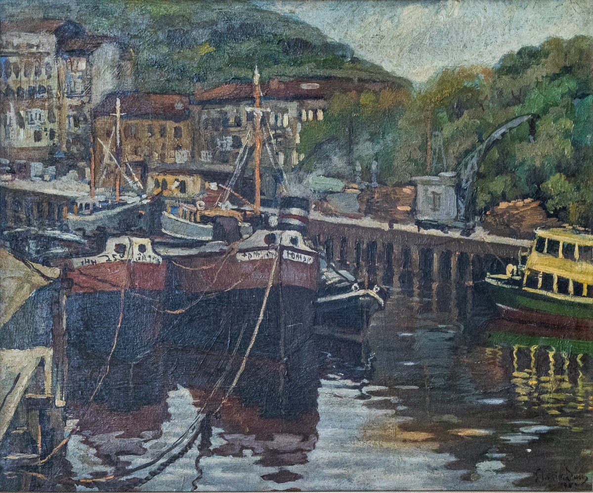 Peinture Impressionniste - Scène Portuaire