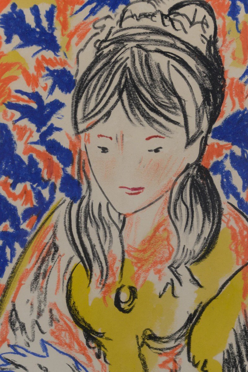 Henri Matisse - Follower - Crayon Study Of A Girl-photo-3