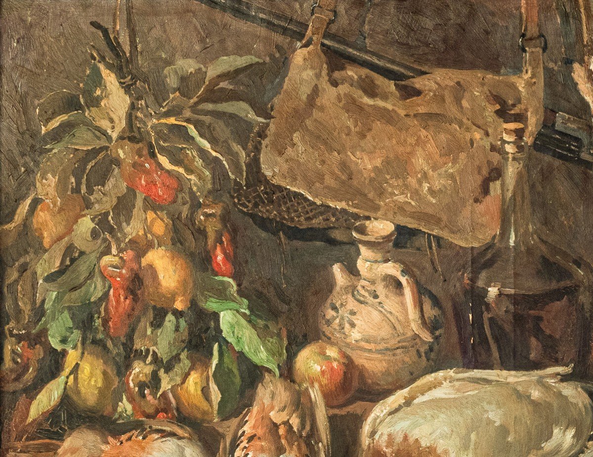 José Maria Vila Canyelles - Le Banquet Du Chef - Nature Morte - Fruits Et Gibiers-photo-3