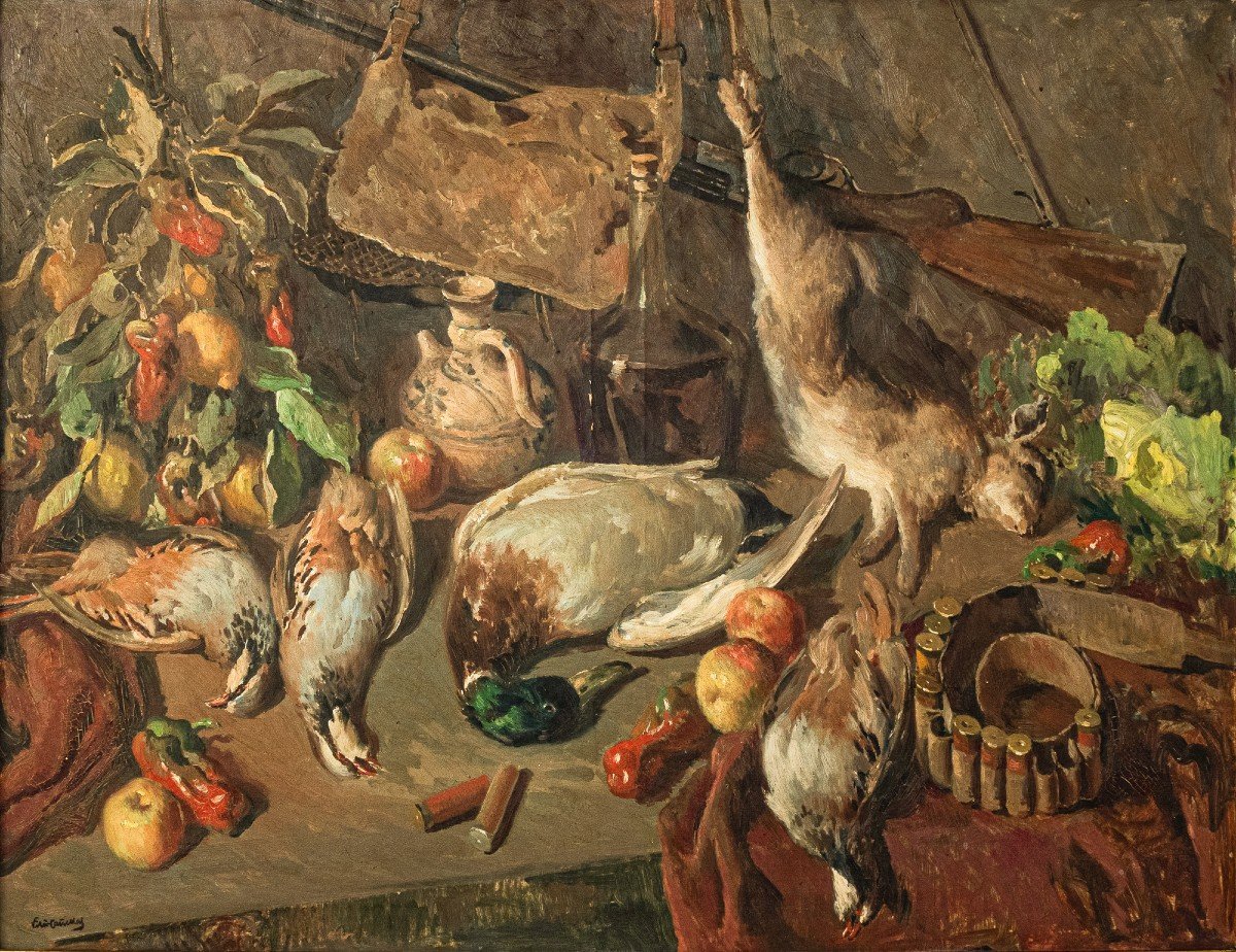 José Maria Vila Canyelles - Le Banquet Du Chef - Nature Morte - Fruits Et Gibiers