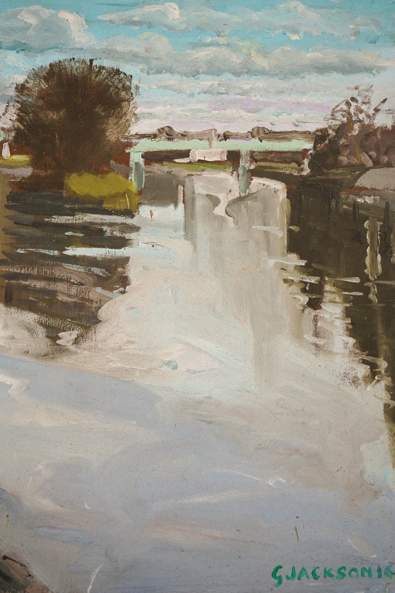 Pont De Kew Vers Le Strand On The Green - Peinture En Plein Air-photo-2