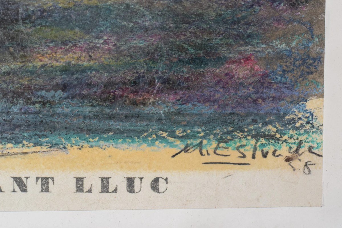 'el Círculo Artístico De Sant Lluc' - Expressive Harbour Scene - Lithograph-photo-2