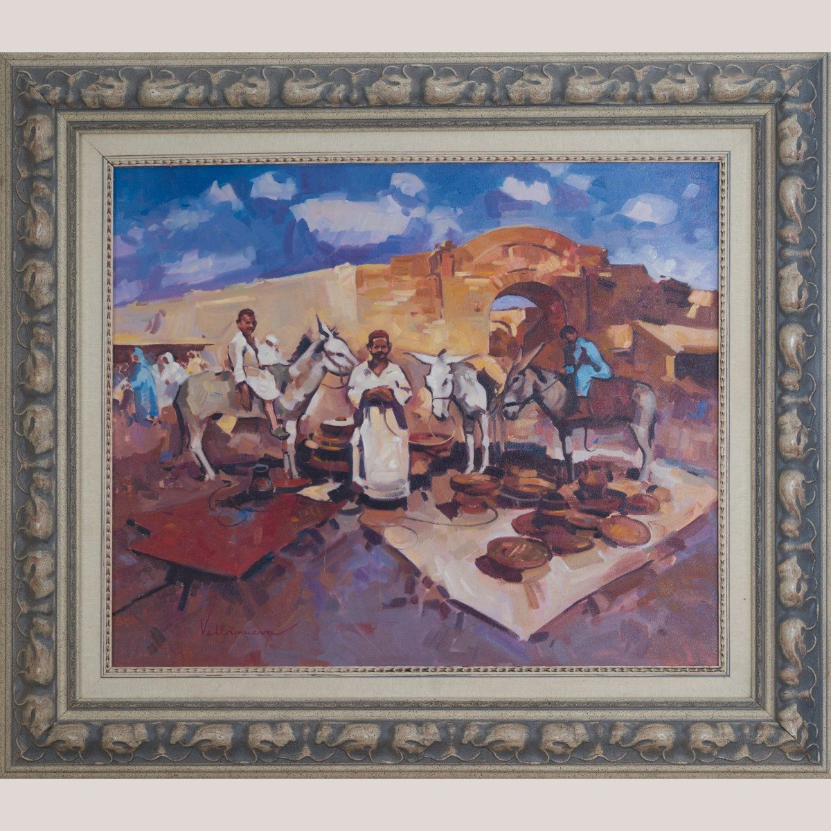 Antonio Villanueva – Moroccan Market Scene (b. 1940)-photo-2