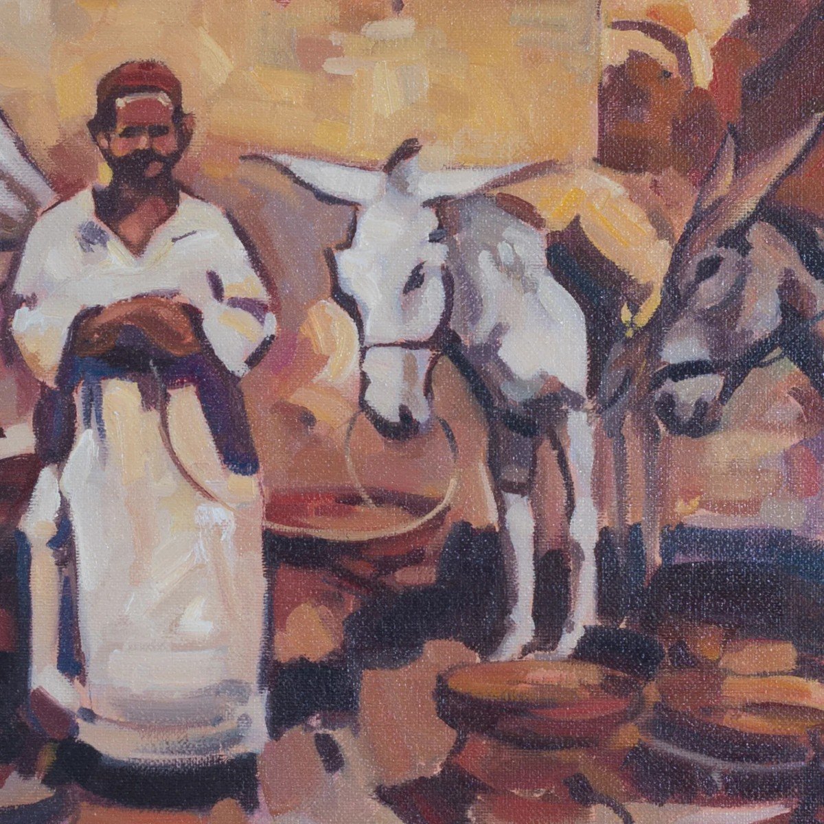 Antonio Villanueva – Moroccan Market Scene (b. 1940)-photo-4