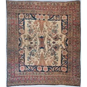 Large Unusual Hand Woven Rug - Antique Kerman Or Mashad