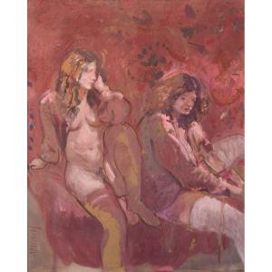 Antoni Munill - 'mujeres' - Two Evocative Female Figures