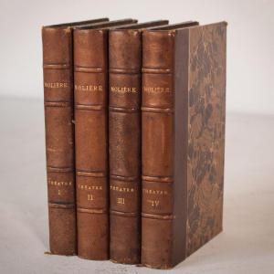 Quatre Volumes Reliés En Cuir - Livres De Théâtre