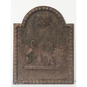 Iron Plaque - 'the Fox And The Stork'