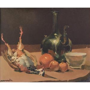 Nature Morte - Cruche Et Oranges