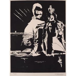 Lithographie En édition Limitée En Noir Et Blanc - Teresa Covarrubias (1914)