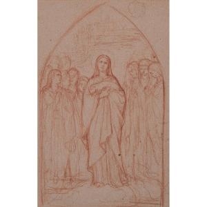 Pre-raphaelite - Sanguine Drawing