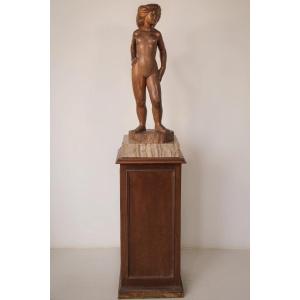 Wood Carved - Female Nude With Stand