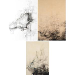 Compositions Abstraites - Aquarelles - Lot De 3 - Joan Claret