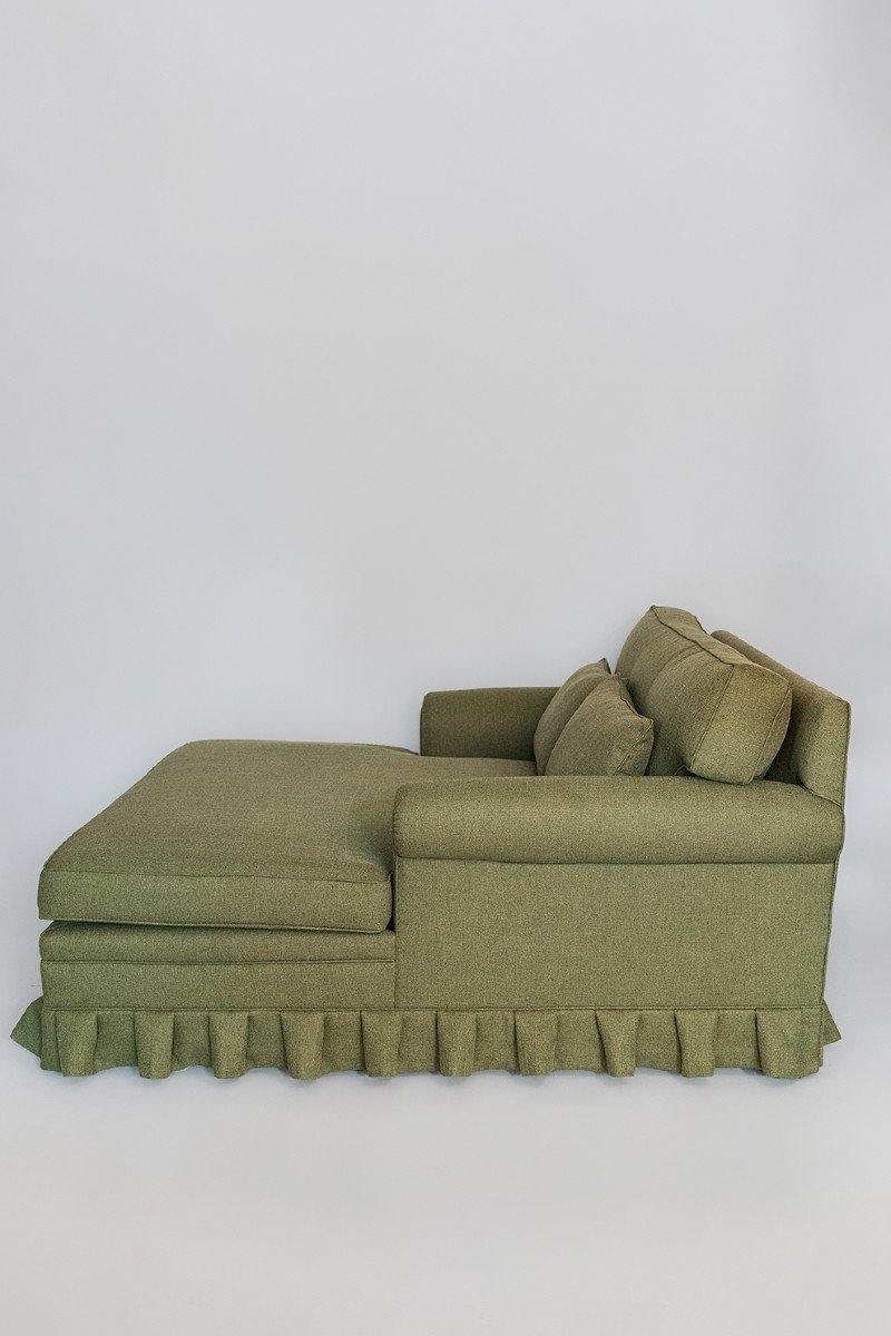 Canapé,  Double Chaise Longue Vert, Années 1960.