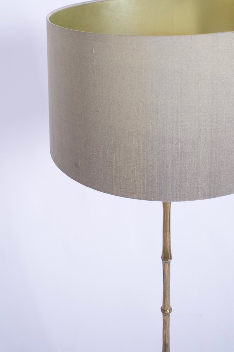 Jansen Tripod Floor Lamp In Solid Brass Imitating Bamboo, 1960s.-photo-3