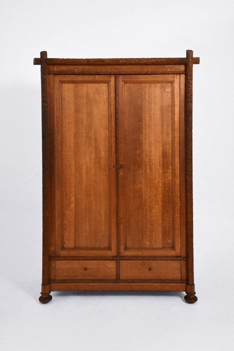 Pair Of Black Forest Wood Cabinets, 19th Century.-photo-2