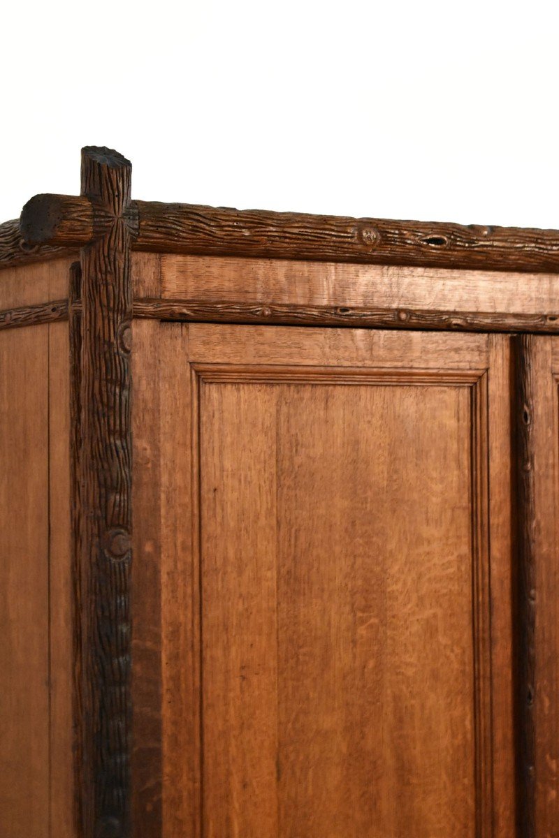 Pair Of Black Forest Wood Cabinets, 19th Century.-photo-4