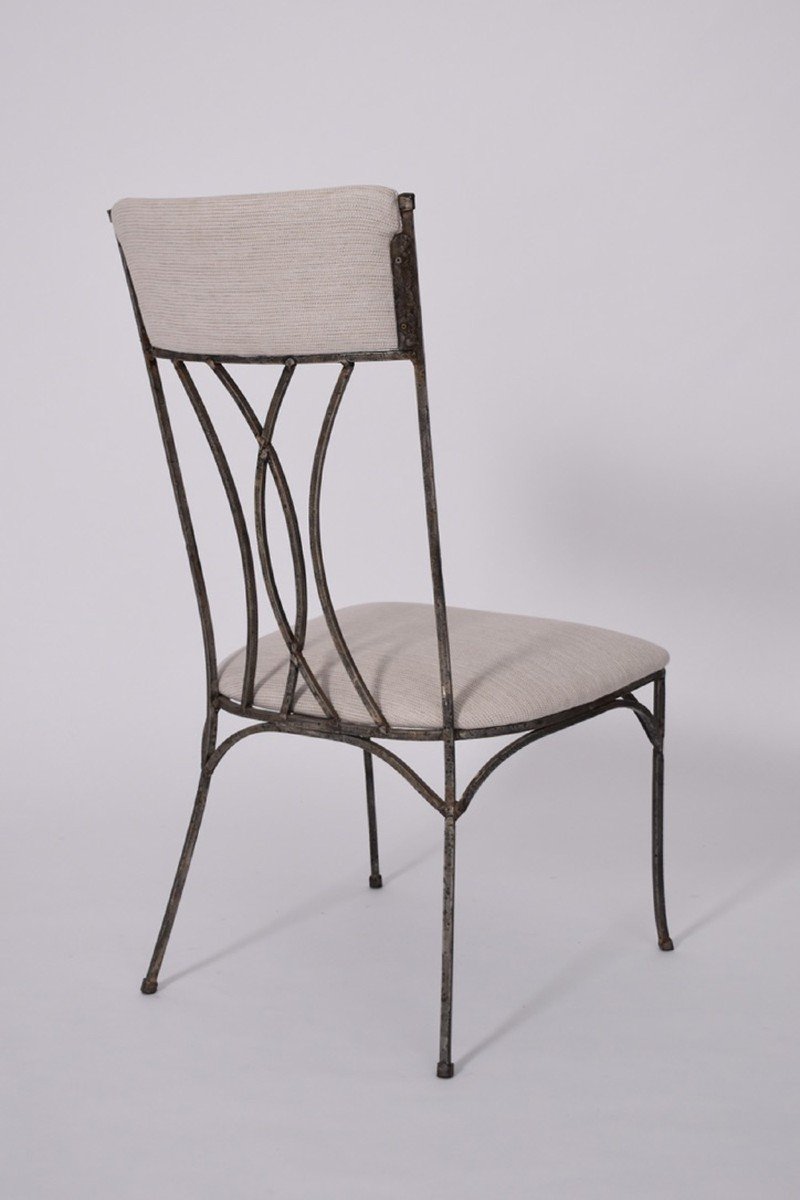 Pair Of Neoclassical Iron Armchairs, 1960s.-photo-3