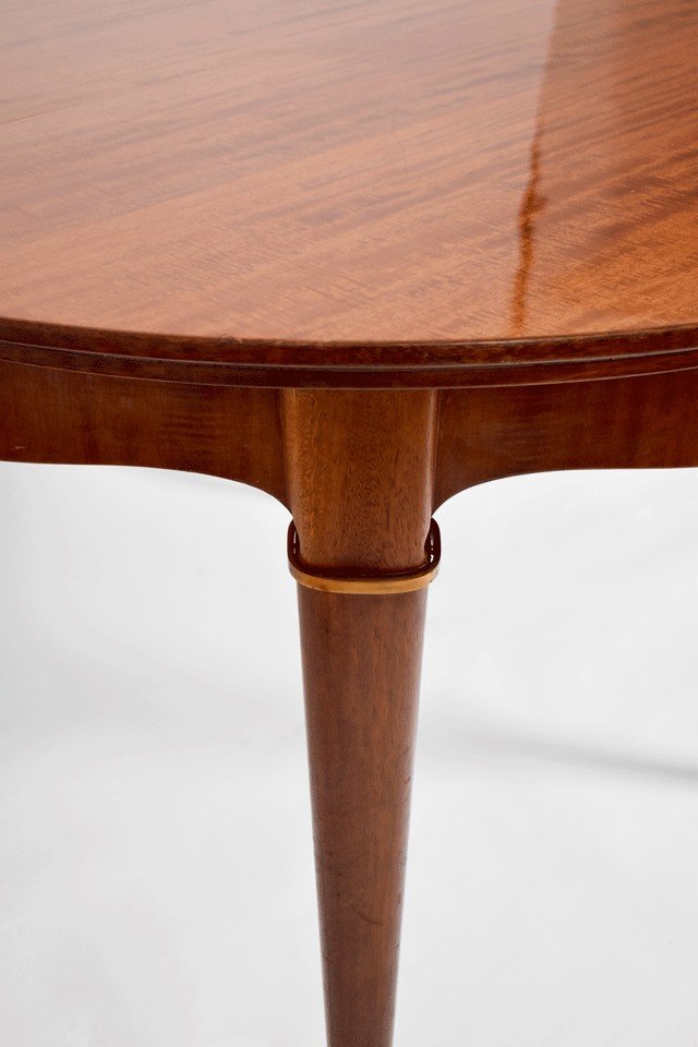 Round Dining Table In Wood And Bronze. Italy, 1960s.-photo-3