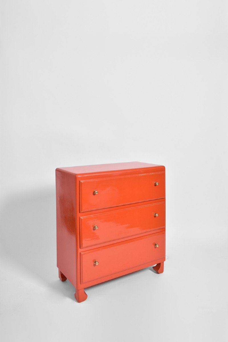 Commode Atelier Martine Couleur Corail, 1920s.-photo-2