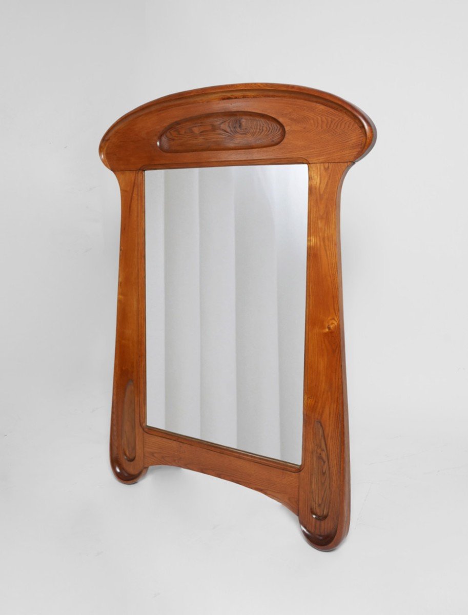 Miroir En Bois Art Nouveau, Années 1920.