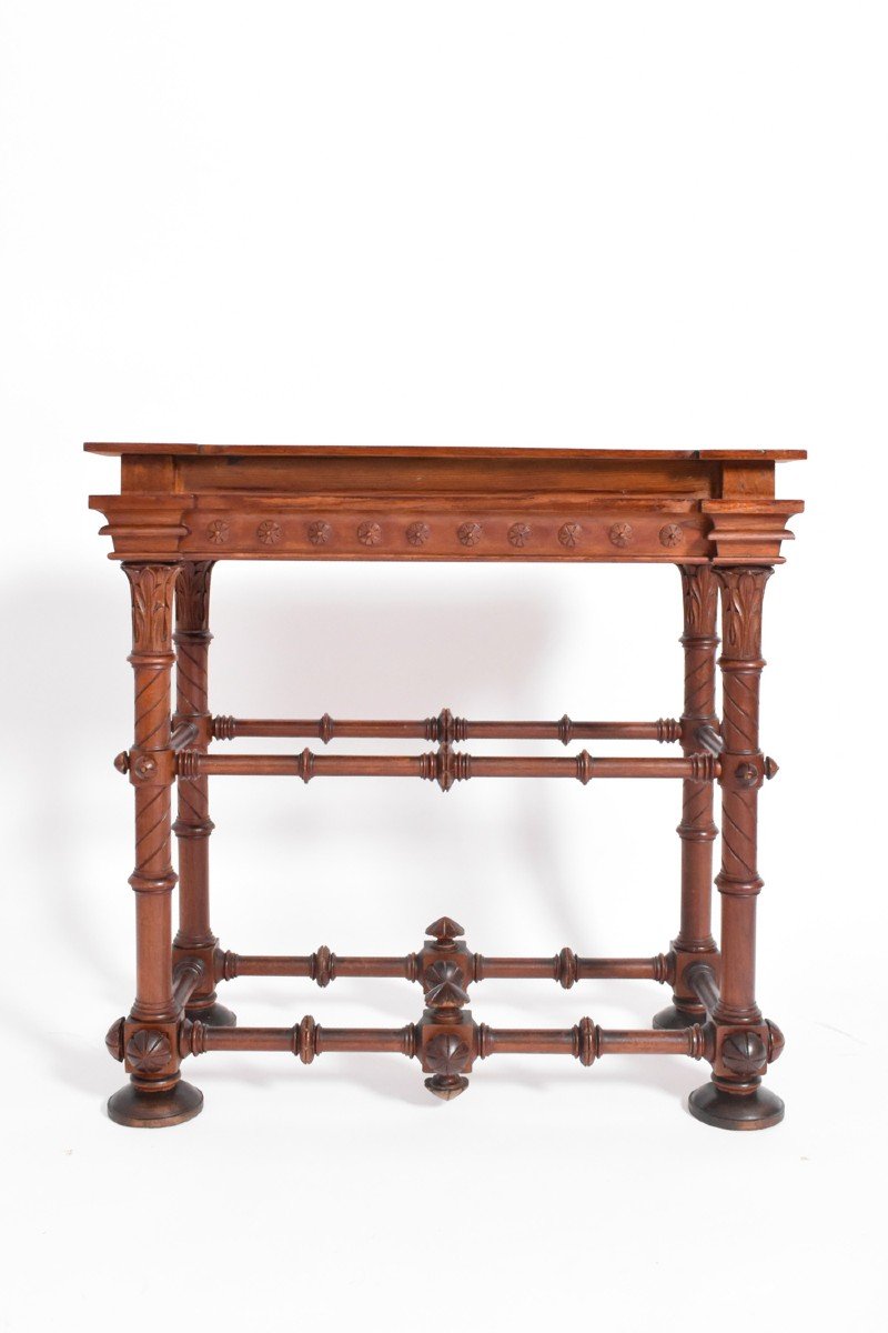 Egyptian Revival Arts & Crafts Wood Console Table, 1910s.-photo-2