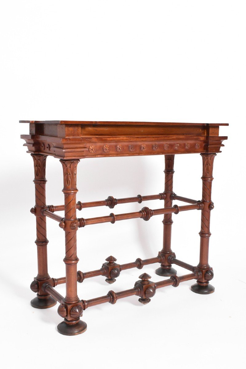 Egyptian Revival Arts & Crafts Wood Console Table, 1910s.