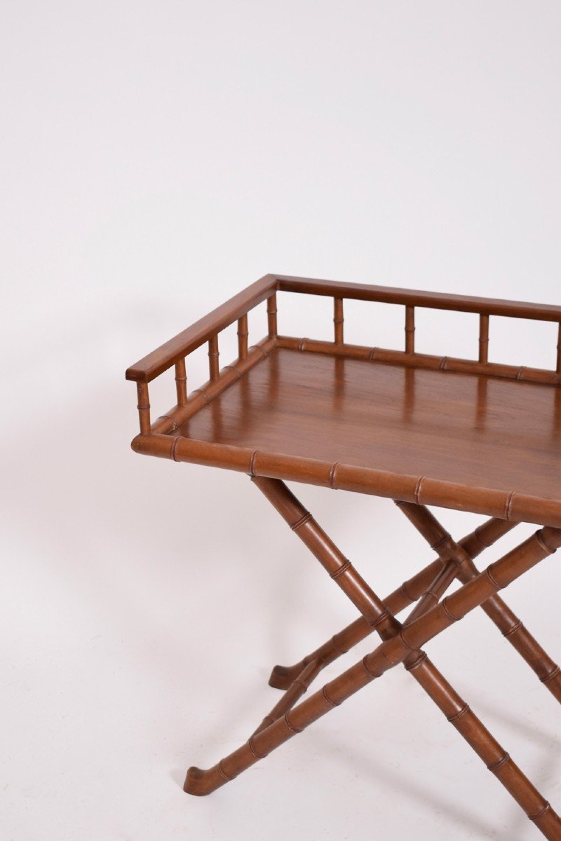 Console, Folding Table In Imitation Bamboo Wood, 1920s.-photo-3