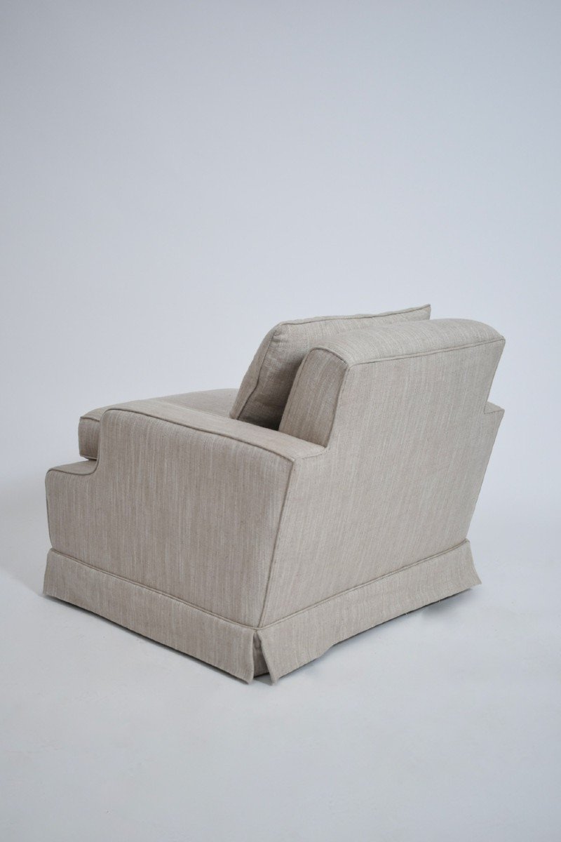 Pair Of Grey Beige Armchairs, 1960s.-photo-4