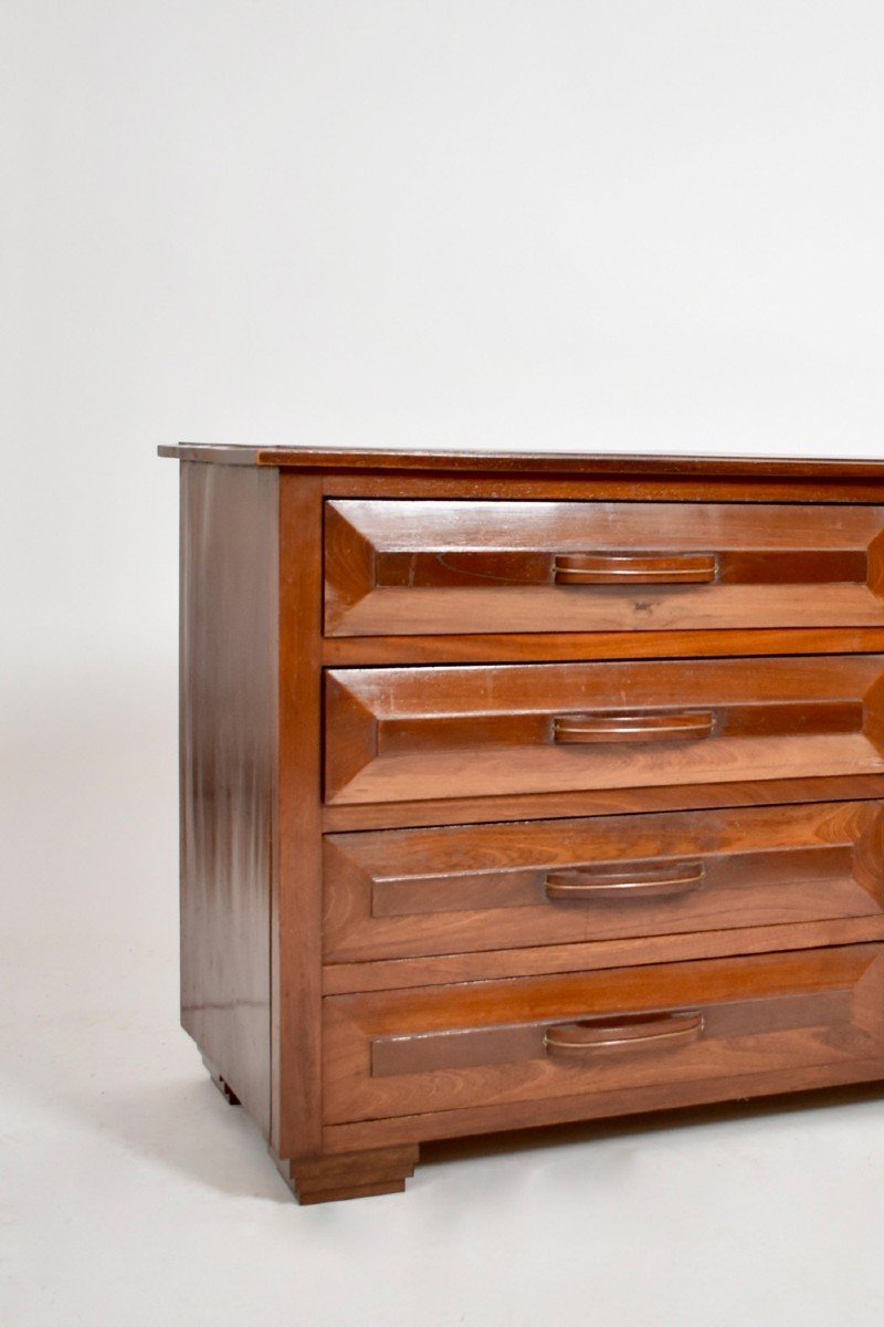 Solid Mahogany Chest Of Drawers, 1970s.-photo-3